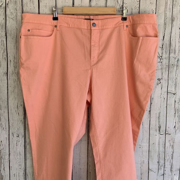 Eileen Fisher Woman 5 Pocket Lean Jean Organic Cotton Size 22W Stretch Peach - Picture 2 of 12